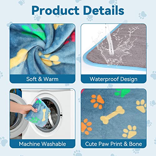 YUEPET Guinea Pig Blankets 3 Pack, Waterproof-Backed Fleece Liners, S | Guinea Pig Fleece Cage Liners, Waterproof Backing, Washable mats, Soft Fleece Surface, 23 x 16 in - color: Blue+yellow+black, size: S-23"×16"