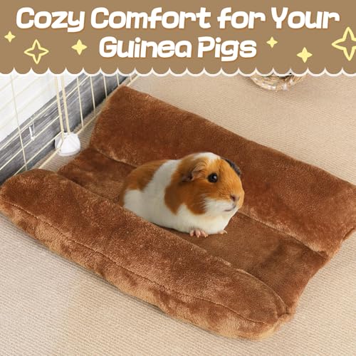 15.7" x 14" Soft Bunny Bed - Rabbit Bed, Warm Cuddle Cushion Plush Mat for Guinea Pig, Ferret, Small Animal - Brown - color: Brown