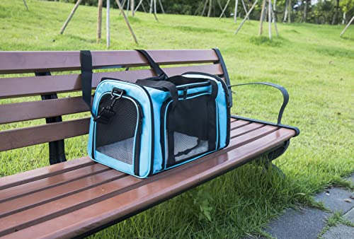Soft Sided Carrier for Small Medium Cats Dogs,TSA Airline Approved Collapsible Travel Pet Carrier Medium Blue - color: Blue, size: Medium