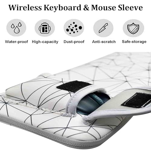 Keyboard Sleeve Travel Case for Logitech Mk270 Keyboard (White) | Mk270 Keyboard Protective Case, Zipper Mouse Storage and Cable Storage Pouch - color: White
