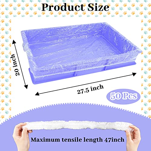 BNOSDM 50 PCS Disposable Rabbit Cage Liner Plastic Guinea Pig Cage Bedding Hamster Litter Pan Bags Universal Toilet Film for Bunny Chinchilla Ferret Hedgehog Small Animals (47") - color: Transparent-50 Pcs