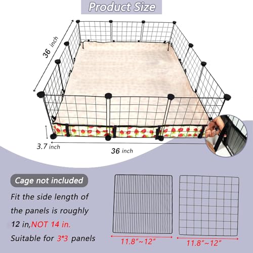 Guinea Pig Cage Liner，Washable Waterproof Oxford Cloth Cage Liners for Small Animals,Hamster Chinchilla Hedgehog Rabbit and Other Small Animals Not Include Cage(36x36 inches) - size: C&C 3x3(36x36 inches)