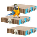 Skyygemm 3 Pcs Bird Chew Toys Parrot Perch Cardboard Platform for Cage Bird Paw Grinding Stand Parrot Cage Playground Exercise Toys for Macaws Small Parakeets Budgies Conure Cockatiel(Large) - size: Large