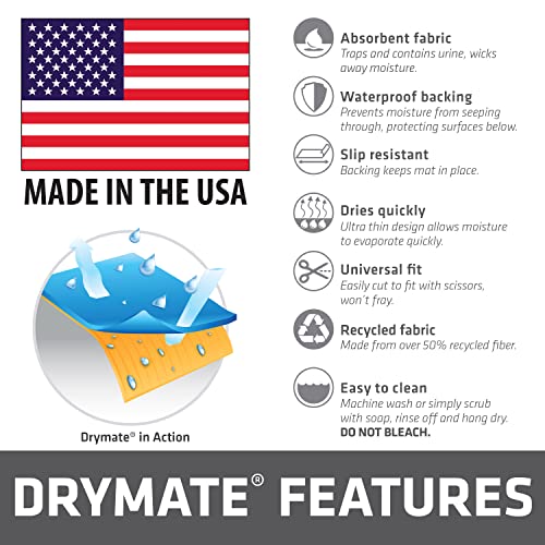 Drymate Dog Crate Mat Liner, Absorbs Urine, Waterproof, Non-Slip, Washable Puppy Pee Pad for Kennel Training - Use Under Pet Cage to Protect Floors, Thin Cut to Fit Design (USA Made) (LGrey)(29"x50") - size: 29" x 50"