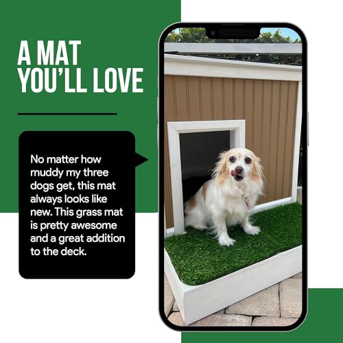 MAYSHINE Fake Grass for Dogs, Artificial Turf Grass Indoor Outdoor, Mat for Dogs Soft Blades, Cesped Artificial for Patios, Dog Astro Turf for Balcony, Quick Clean, Easy Rinse Patio Rug, 59"x36" - size: 59" x 36", style: Without Drainage Holes