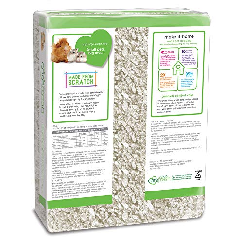 Carefresh White Natural Paper Small Pet Bedding, Odor Control 50L | 2X more absorbent, 99% dust free, odor control, Biodegradable and compostable, For hamsters, rabbits and guinea pigs - color: white, size: 50 L
