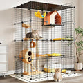 Oneluck Extra Large Cat Cage,4-Tier Catio, DIY Metal Cat Enclosure with Platforms,55 Inch Indoor Cat Cage for 1-3 Cats, Indoor Cat Playpen for Cats Rabbits Small Animals - size: 41.3"L x 27.6"W x 55.1"H