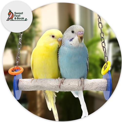 Sweet Feet and Beak Roll Bird Swing, X-Small, Outdoor Pedicure Perch, Yellow - color: Yellow, size: 4.5" Xsmall