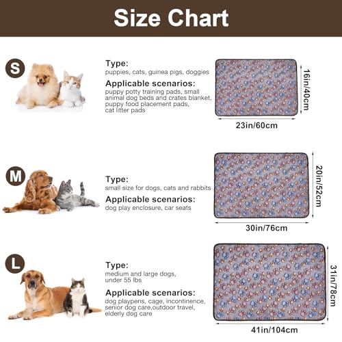 Dono 1 Pack 3 Dog Blankets, Soft Fluffy Fleece Pet Blanket Warm Sleep Mat Paw Print Design Puppy Kitten Throw Blankets Doggy Blanket for Dogs - color: Darkpaw, size: Small(23*16")