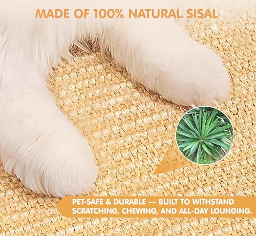 Rabbit Scratching Pad, 2PCS Natural Sisal Bunny Mat,16x12in | Bunny Toys, Rabbit Toys, Rabbit Chewing Mat, Rabbit Bedding, Sisal Mats for Bunnies, Bunny Nail Scratch Pads