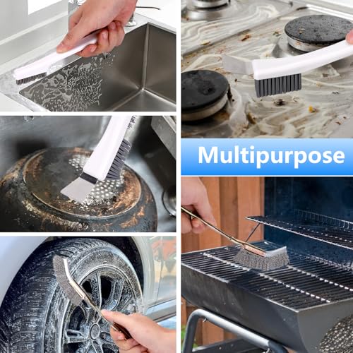 Bird Cage Cleaner Brush Kit Accessories,4 Pcs | Bird Poop Remover Cleaning Tools Set Accessories for Small,Medium,Large,Tall,Parakeet,Budgie,African Grey Parrot Birds Cage