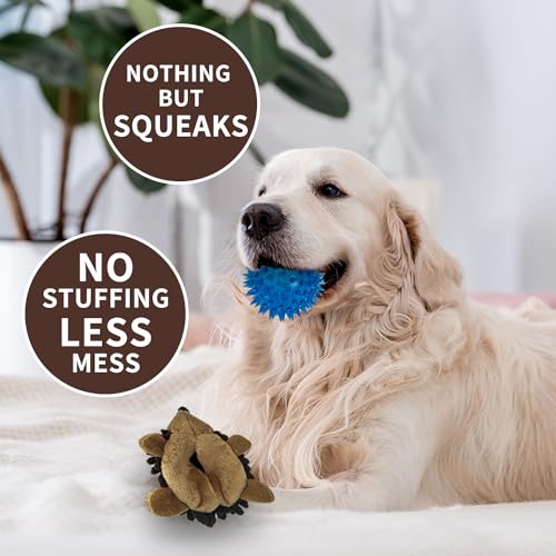 2-in-1 No-Stuffing Hedgehog Dog Toys 3 PCS, Squeaky Ball for Throwing Play | Interactive Chewing Toys for Medium and Small Pets, Durable Plush for Companion, Keep Puppy Busy, Holiday Gift - style: Hedgehog dog toys