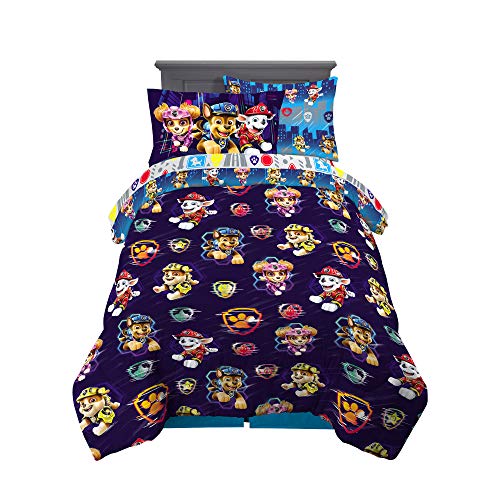 Franco Kids Bedding Super Soft Comforter and Sheet Set with Sham, 5 Piece Twin Size, Paw Patrol Movie - color: Paw Patrol Movie, size: 5 Piece Twin Size