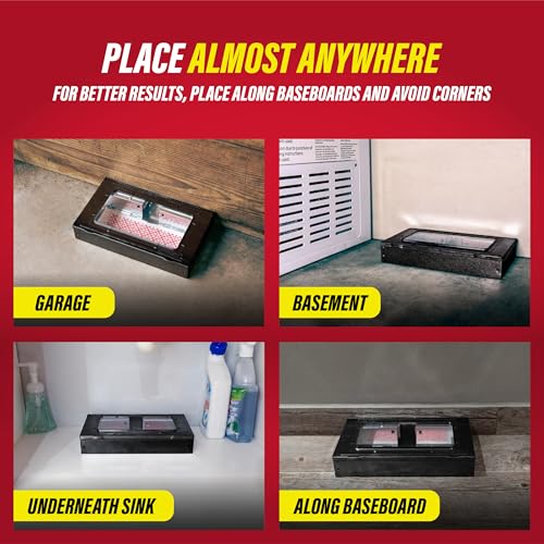 Catchmaster Multi-Catch Mouse Trap, Humane Mouse Trap Indoor for Home, Includes 1 Replaceable Glue Board, Live Catch Pest Control for Garage & Shed (Black) - size: 1-Trap Black