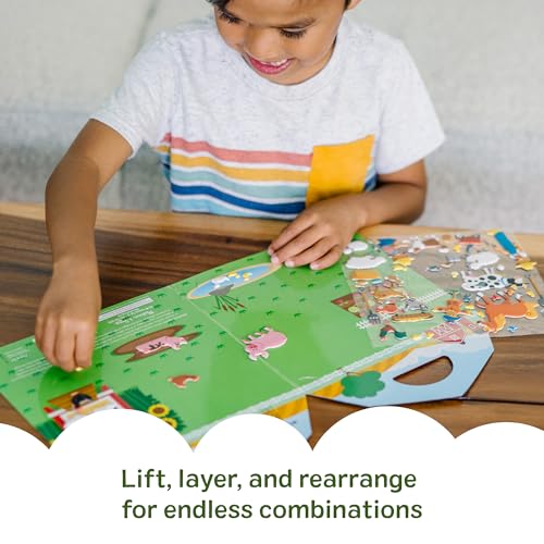Melissa & Doug Puffy Sticker Play Set – On The Farm, 52 Reusable Stickers with 2 Fold-Out Scenes, Restickable Animal Arts and Crafts Activity Book for Kids Ages 4+ - FSC Certified