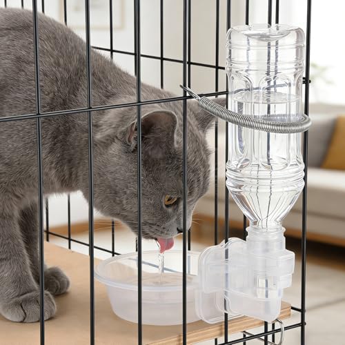 5 Pcs Extension Spring, Springs with 2 Clips Used Singly or in Combination Stainless Steel Spring to Hold Rabbit Water Dispenser Drinking Bottle Small Springs for Small Animals Feeding or Watering