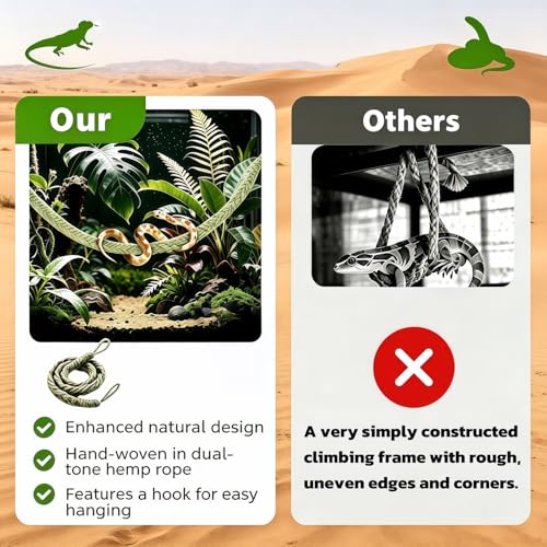 Snake Climbing Rope, Snake Enrichment Supplies, Lizard Climbing Toys, Small Reptile Climbing Toy, Snakes Ladders Toys, Reptile Tank Accessories, Snakes Tank Decoration for Ball Python rab Lizards