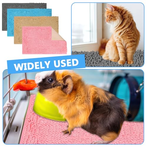 8 Pcs Guinea Pig Cage Liner,Small Washable Fleece Pet Pee Pads | Non-Slip Reusable Training Pad Animal Sleeping Bedding Mat for Bunny, Rabbit, Hamster, Chinchilla Cage,16x12 Inch - size: 12x16"