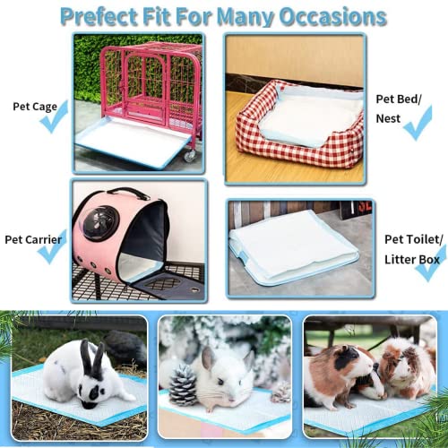 Rabbit Pee Pads Disposable Cage Liners Absorbent Leak-Proof Diaper Mat Small Animal Toilet Potty Training for Squirrel Guinea Pig Ferret Hedgehog Hamster Chinchilla Puppy (20PC, Blue) - size: 13''x18''- 20 Counts