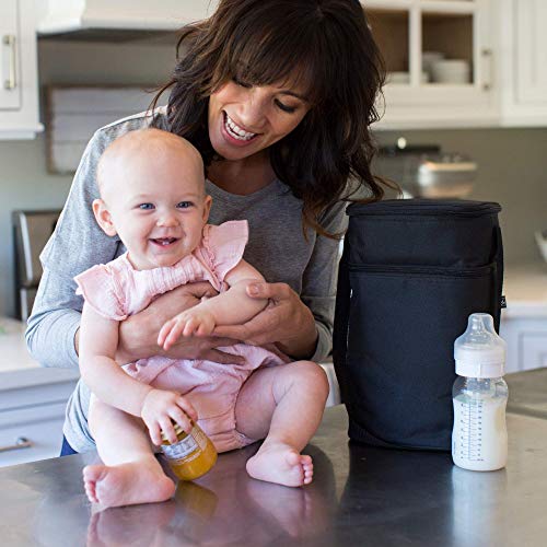 J.L. Childress 6 Bottle Cooler - Breastmilk, Baby Bottle & Food Bag - Ice Pack Included - 2 Compartments - Insulated & Leak Proof Bottle Bag - Breastmilk Cooler Bag for Travel - Black (Pack of 5) - color: Black, size: 1 Count (Pack of 5)