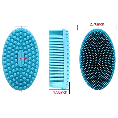 DNC Silicone Body Scrubber Exfoliating Bath Body Brush for Shower 2 Pack - color: Pink+blue