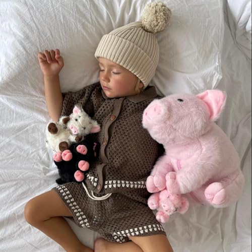 Pig Stuffed Animal with 4 Baby Piggy Toys, Pink Pig Plush Set, 16" | 5-Piece Pig Plush Family; Mommy Pig and Baby Plushies; Zipper Belly Pretend Play; Birthday & Christmas Gift for Kids - style: Pig Pink