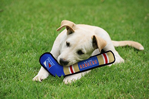 Pets First NHL New York Rangers Stick Toy for Dogs & Cats. Play Hockey with Your Pet with This Licensed Dog Tough Toy Reward!, 16 inches Long - color: New York Rangers, style: NHL Dog Tug Toy