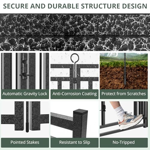 Thickened Outdoor Dog Fence, 32" H, 24 Panels for Yard & Camping | Easy Setup, Flexible Layouts, Thickened Panels, Heavy-Duty, for Medium & Large Dogs and Farm Use, Patented - size: 32" height, style: 24 Panels