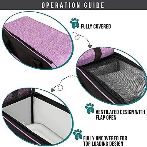 PetAmi Dog Purse Carrier for Small Dogs Cats, TSA Airline Approved Soft-Sided Pet Carrier with Pockets, Ventilated Travel Tote Bag with Bed & Shoulder Strap, Puppy Kitten, Max 12 lbs, Purple - color: Purple