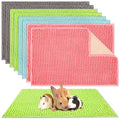 Barydat 8 Pcs Guinea Pig Cage Liner 24x16'' Washable Rabbit Fleece Mat | Reusable Training Bedding Pee Sleeping Pad for Animal Hamster Chinchilla(Gray, Green, Pink, Blue) - color: Gray, Green, Pink, Blue, size: 24x16''