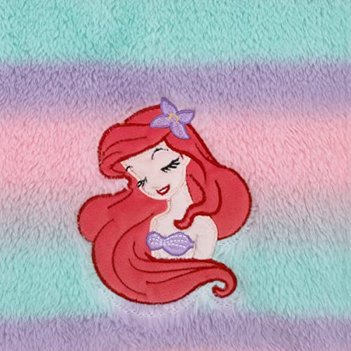 NoJo Disney Ariel Watercolor Wishes Pink, Lavender, Aqua, and Orange, One of a Kind Ombre Sherpa Super Soft Baby Blanket - color: Ariel Watercolor