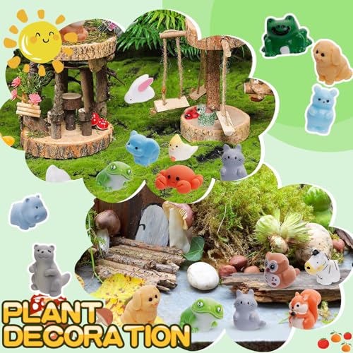80 Pcs Mini Resin Animals 80 Styles Resin Animals Figurines Bulk for Fairy Garden Miniature Dollhouse Accessories Hide Crafts Decor - style: 80Pcs-Animals Bulk