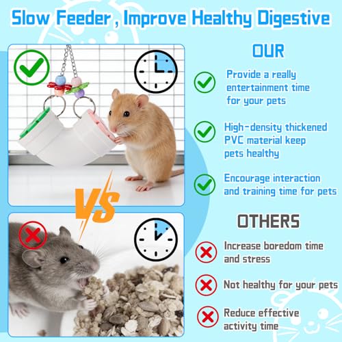 AOWPFVV Rat Enrichment Toys,Hanging Rat Foraging Toy for Cage Accessories | Slow Feeder Fancy Cage Puzzle Toy for Rats & Mice&Birds,Boredom Breaker and Keep Teeth Health
