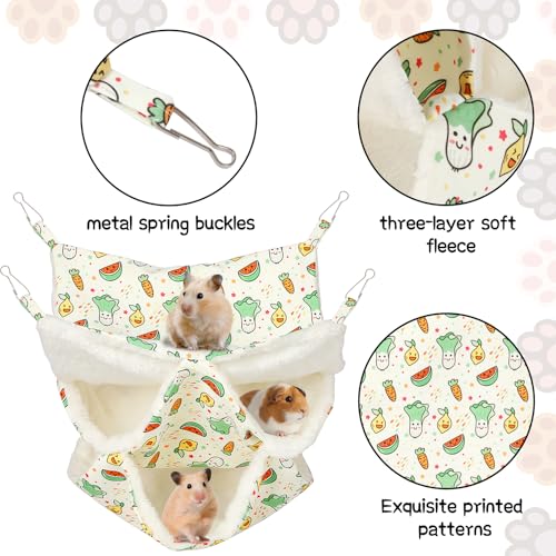 PETKNOWS 2 Pack 3 Tier Ferret Hammock Bed for Cage Small Animal | Soft Plush Fabric, Ferret Bed and Rat Cage Accessories, Suitable Guinea Pig, Ferret, Kitten, Squirrel, Chinchilla, Parrot