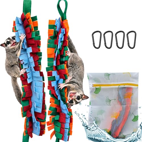 Sugar Glider Hanging Climbing Enrichment Toy, Colorful Hanging Climbing Exercise Toys and Laundry Bag, Swing Rope Enrichment, Sugar Glider Cage Accessories for Ferret Hamster Squirrel (Laundry Bag)
