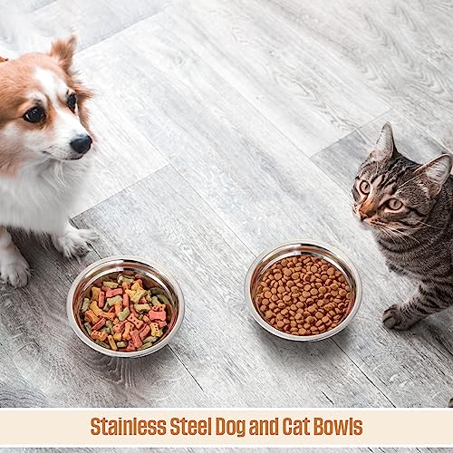 Nuanchu 15 Pack Stainless Steel Dog Bowls Bulk, 33.8 oz Pet Food Water Bowls for Medium Large Dogs/Cat, Dishwasher Safe Feeder for Multi-Pet Homes/Pet Shop - size: 33.8 oz