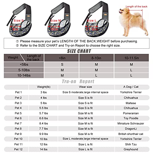 Pet Dog Sling Carrier for Small Dogs Cats Breathable Mesh Travel Safe Sling Bag Carrier for Dogs Cats Puppy (L, Camouflage) - color: camouflage, size: L (10-14 lbs)