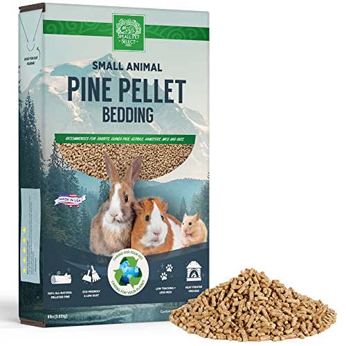 Small Pet Select Pine Pellet Bedding for Rabbits & Guinea Pigs, 8 lb | Absorbent Odor Control, Made in USA, Low Dust, Biodegradable, For Hamsters, Bunnies, Chinchillas & Small Pets - size: 8 Pound (Pack of 1)
