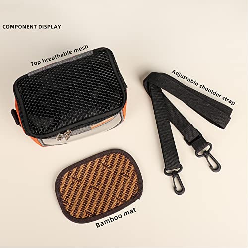 Small Pet Carrier Bag, Breathable & Portable – Small Animal Travel Bag with Detachable Strap Zipper for Sugar Glider, Hamster, Rat，Gerbils (Orange) - color: orange