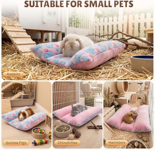 Soft Rabbit Bed, Thickened and Softer, Double-Sided(2pcs Gray+Pink) | 16.5 X 18in Soft Rabbit Bed, Thickened and Softer , Double-Sided Plush Rabbit Beds,Bed for Bunnyfor Rabbits Indoor - color: Gray+Pink