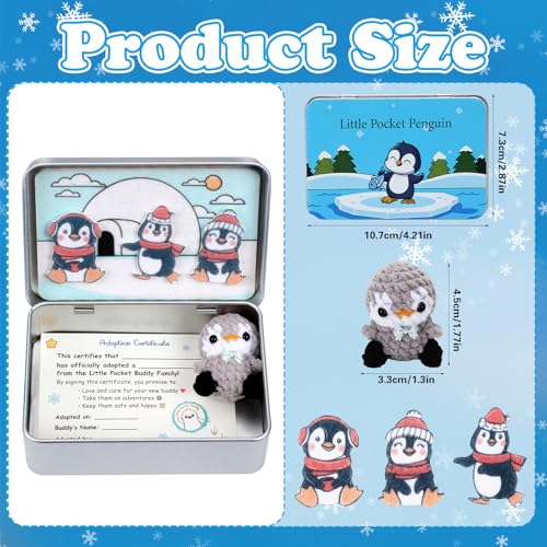 Little Pocket Penguin Mini pengy Penguin Gifts Travel Buddy | Cute mini penguin in a pocket tin, a collectible desk gift for coworkers, friends and penguin lovers - style: Penguin