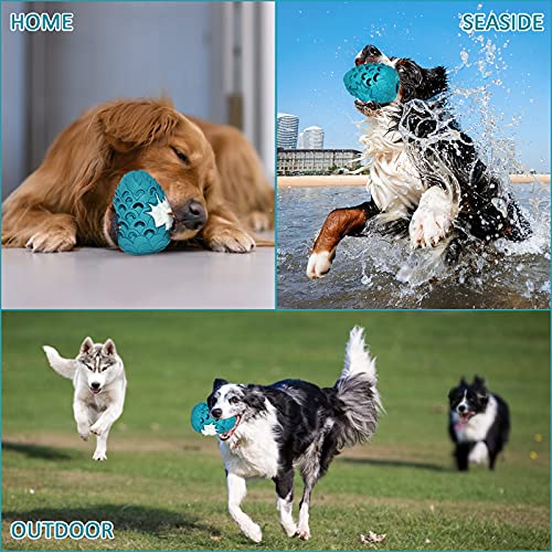 Dragon Egg Dog Chew Toys for Power Chewers - Toughest Indestructible | Treat Dispenser for Medium Large Aggressive Heavy Chewers, Durable Interactive Puzzle, Easy Clean - color: Large 5.3IN Blue
