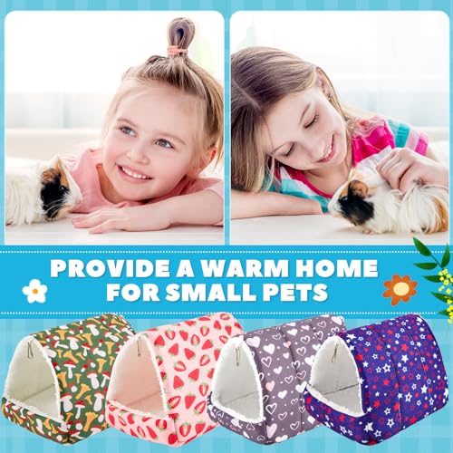 Cinnvoice 4 Pcs Guinea Pig Hideout, Guinea Pig Bed Tunnel, Rabbit Washable Small House Cage Accessories for Bunny Hedgehog Mouse Chinchillas Hamsters Ferrets Bearded Dragons Rats (Classic,7.9 in) - size: 7.9 in, style: Classic
