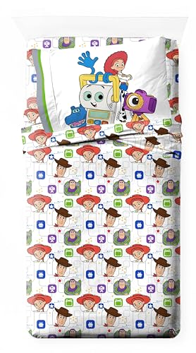 Jay Franco Kids Sheet Set with Fitted, Flat Sheets & Pillow Cover - Ultra-Soft Bedding with Pillowcase for Room Decor, Multi - Toy Story, 3 Piece Twin - color: Multi - Toy Story, size: 3 Piece Twin