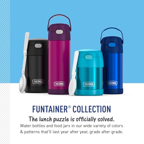 THERMOS FUNTAINER Water Bottle with Straw - 12 Ounce - Kids Stainless Steel Vacuum Insulated Water Bottle with Lid, Minions - color: Minions, size: 12 Ounces