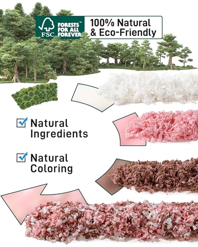 BUCATSTATE Hamster Bedding 15L, 99% Dust-Free Paper Bedding, Blossom | FSC-Certified Paper Bedding, Compactly Packed to Expand 3X, with Vibrant Color and Odor Control for Guinea Pigs and Rabbits - color: Blossom, size: 15L