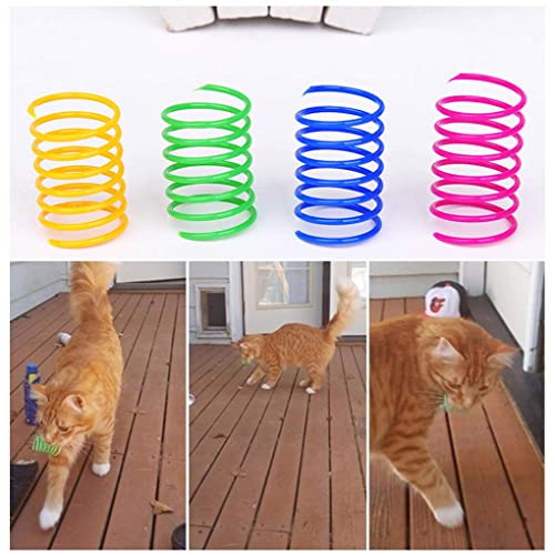 Andiker Cat Spring Toy, 12 Pc Colorful Cat Kicker Toys Interactive Cat Toys for Indoor Cats Swatting, Biting, Hunting to Kill Time and Keep Fit
