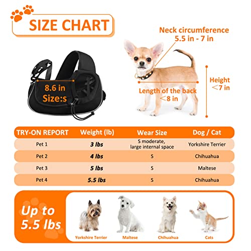 Small Dog Sling Carrier Puppy Sling Travel Cat Carrier Dog Carrying Bag Pet Carrier for Small Dogs Below 5 lbs Pet Supplies Cute Black - color: Cute Black, size: 15.7"L x 15.7"W x 15.7"H