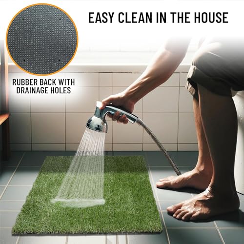 Ottomanson Artificial Grass Puppy Potty Training Pad, 15" x 30" Reusable Pee Pad for Small Pets and Dogs - color: A Grass, size: Pet - 15" x 30"