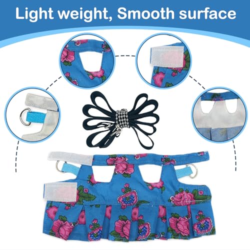Guinea Pig Harness Skirt Clothes and Leash, Adjustable Hamster Ferret Harness and Leash Set, No Pull Walking Vest for Ferrets, Chinchillas and Similar Small Animals (Blue S) - color: Blue, size: S